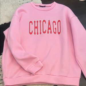 Pink 'CHICAGO' Graphic Sweatshirt